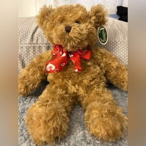 Bearington Wuggles Teddy Bear with Red Bow
